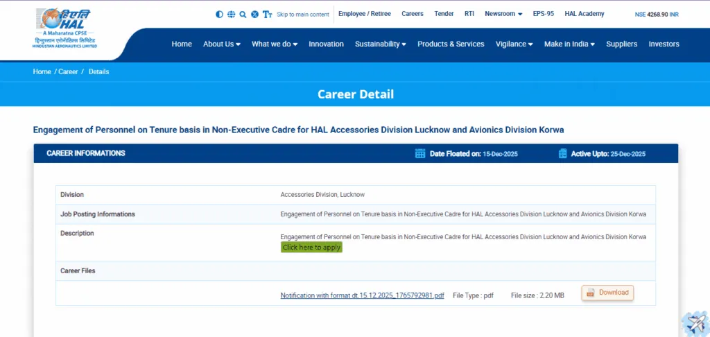 HAL Management Trainee & Design Trainee Recruitment 2026 Online Apply Process