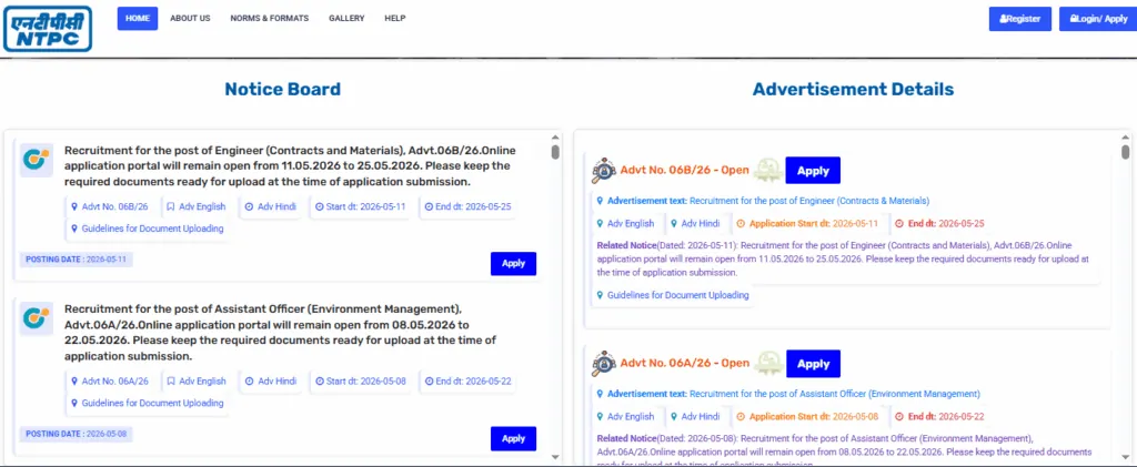 How To Apply Online In NTPC Green Energy Limited Recruitment 2026