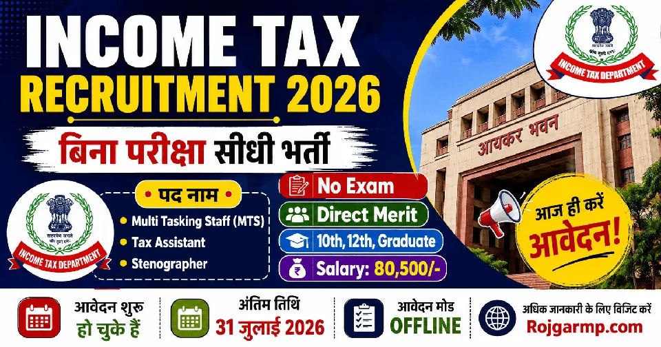 Income Tax Recruitment 2026 Notification Out, No Exam Direct Merit