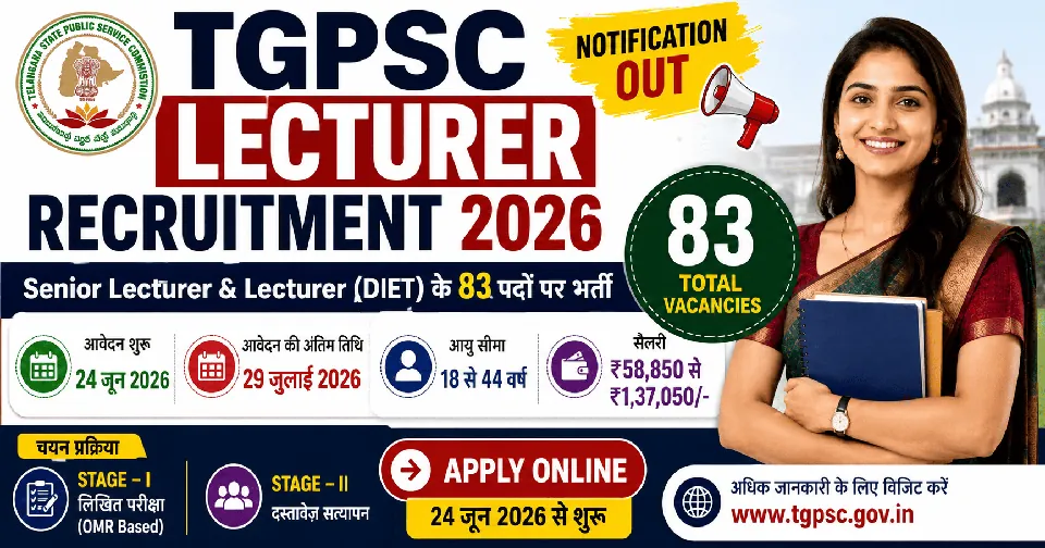 TGPSC Lecturer Recruitment 2026: Apply Online, Check Eligibility, Age Limit, Selection Process