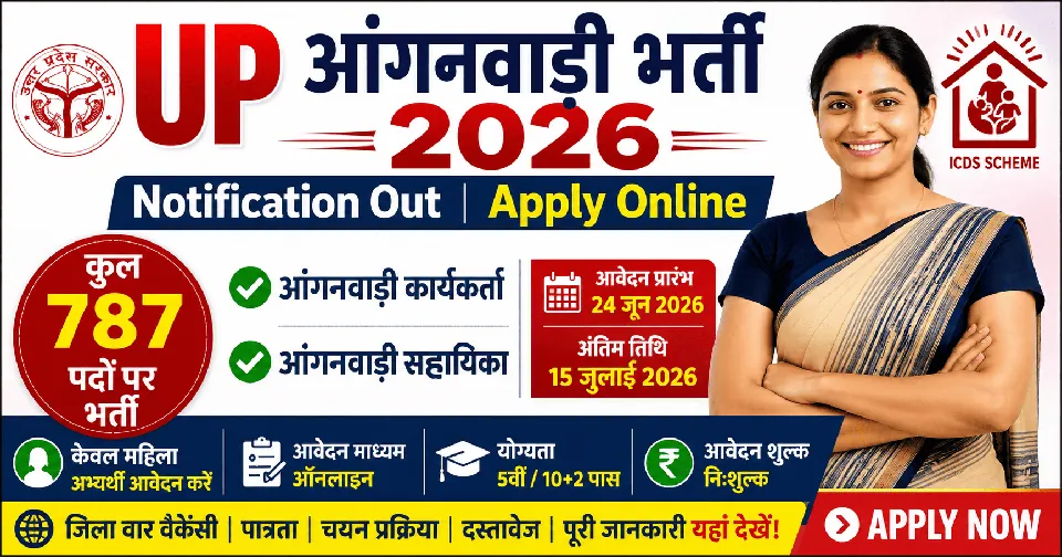 UP Anganwadi Bharti 2026: Notification Out, District Wise Vacancy, Eligibility & Apply Online