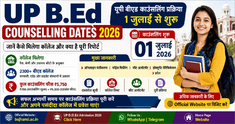 UP Bed Counselling Dates 2026: यूपी बीएड काउंसलिंग प्रक्रिया 1 जुलाई से शुरू, जानें कैसे मिलेगा कॉलेज और क्या है पूरी रिपोर्ट